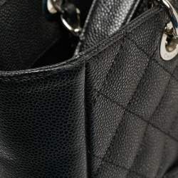 Pre Owned Chanel Black Caviar Quilted Leather CC Tote