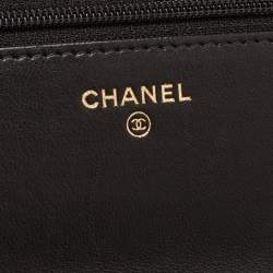 Pre Owned Chanel Black Quilted Leather Trendy CC Wallet On Chain