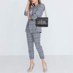 Pre Owned Chanel Black Quilted Leather Small CC Box Flap Bag