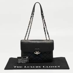 Pre Owned Chanel Black Quilted Leather Small CC Box Flap Bag