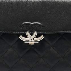 Pre Owned Chanel Black Quilted Leather Small CC Box Flap Bag