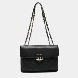 Pre Owned Chanel Black Quilted Leather Small CC Box Flap Bag
