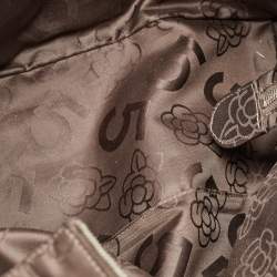 Pre Owned Chanel Grey Vertical Quilted Suede Large Mademoiselle Tote