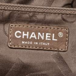 Pre Owned Chanel Grey Vertical Quilted Suede Large Mademoiselle Tote