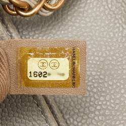 Pre Owned Chanel Grey Quilted Caviar Leather Reissue Flap Shoulder Bag