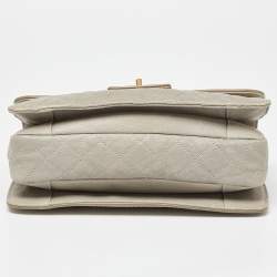 Pre Owned Chanel Grey Quilted Caviar Leather Reissue Flap Shoulder Bag