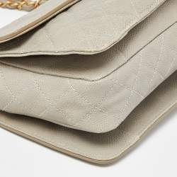 Pre Owned Chanel Grey Quilted Caviar Leather Reissue Flap Shoulder Bag