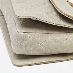 Pre Owned Chanel Grey Quilted Caviar Leather Reissue Flap Shoulder Bag