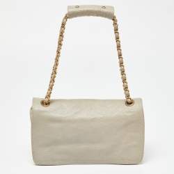 Pre Owned Chanel Grey Quilted Caviar Leather Reissue Flap Shoulder Bag