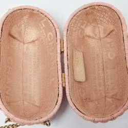 Chanel Pink Wicker Oval Locket Basket Chain Bag