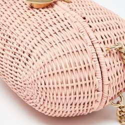 Chanel Pink Wicker Oval Locket Basket Chain Bag