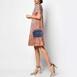 Pre Owned Chanel Blue Quilted Caviar Leather Business Affinity Camera Chain Bag