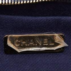 Pre Owned Chanel Blue Quilted Caviar Leather Business Affinity Camera Chain Bag