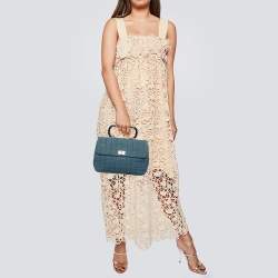 Pre Owned Chanel Blue Choco Bag Denim Mademoiselle Flap Bag
