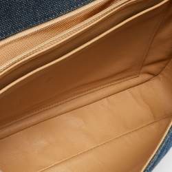 Pre Owned Chanel Blue Choco Bag Denim Mademoiselle Flap Bag
