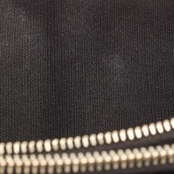 Pre Owned Chanel Black Quilted Pearl Velvet Double Zip Clutch Bag