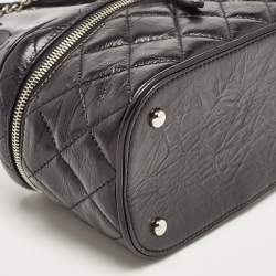 Pre Owned Chanel Black Quilted Leather and PVC Aquarium Backpack
