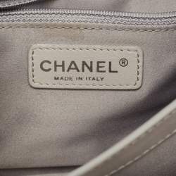 Chanel Grey Quilted Leather Single Flap Bag
