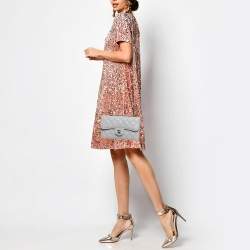 Chanel Grey Quilted Leather Single Flap Bag