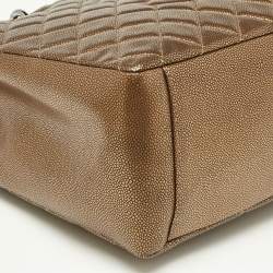 Pre Owned Chanel Bronze Textured Quilted Leather GST Tote