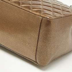 Pre Owned Chanel Bronze Textured Quilted Leather GST Tote
