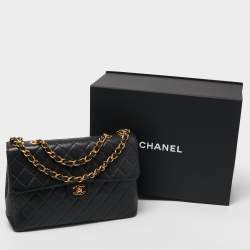 Chanel Black Quilted Caviar Leather Maxi Single Flap Bag