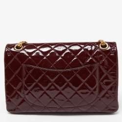Pre Owned Chanel Red Quilted Patent Leather Classic 226 Reissue 2.55 Flap Bag
