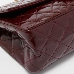 Pre Owned Chanel Red Quilted Patent Leather Classic 226 Reissue 2.55 Flap Bag
