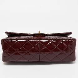 Pre Owned Chanel Red Quilted Patent Leather Classic 226 Reissue 2.55 Flap Bag