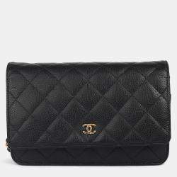 Pre Owned Chanel Black Caviar Leather Classic WOC Bag