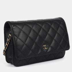 Pre Owned Chanel Black Caviar Leather Classic WOC Bag