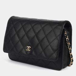 Pre Owned Chanel Black Caviar Leather Classic WOC Bag