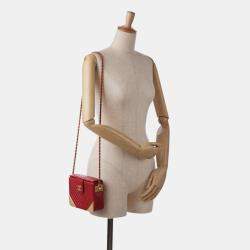 Pre Owned Chanel Red Chevron Rock The Corner Minaudiere Bag