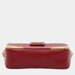 Pre Owned Chanel Red Chevron Rock The Corner Minaudiere Bag