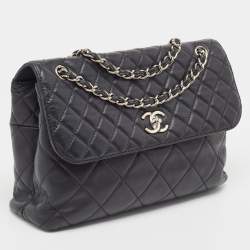 Pre Owned Chanel Black Quilted Leather In The Business Flap Bag