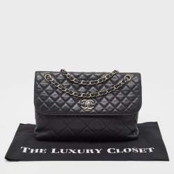 Pre Owned Chanel Black Quilted Leather In The Business Flap Bag