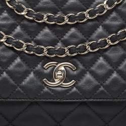 Pre Owned Chanel Black Quilted Leather In The Business Flap Bag