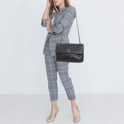 Pre Owned Chanel Black Quilted Leather In The Business Flap Bag