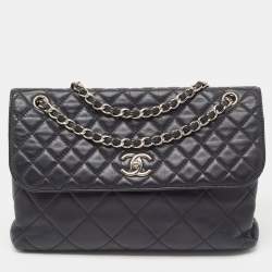 Pre Owned Chanel Black Quilted Leather In The Business Flap Bag