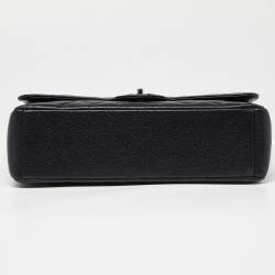 Pre Owned Chanel Black Quilted Caviar Leather Maxi Classic Double Flap Bag