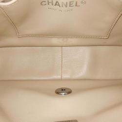 Chanel White Leather Flap Chain Shoulder Bag