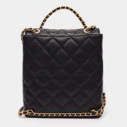 Pre Owned Chanel Caviar Chain Backpack AS4490