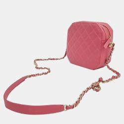 Chanel Pink Leather Chain Crossbody Bag
