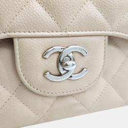 Chanel Beige Caviar Leather Classic Jumbo Bag