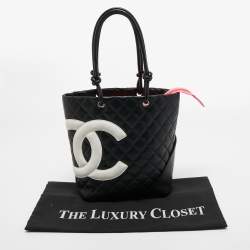 Pre Owned Chanel Black Leather CC Cambon Ligne tote bag