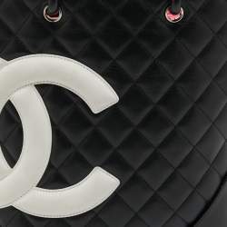 Pre Owned Chanel Black Leather CC Cambon Ligne tote bag