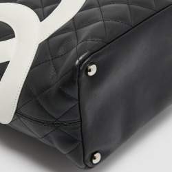 Pre Owned Chanel Black Leather CC Cambon Ligne tote bag