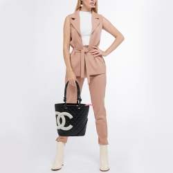 Pre Owned Chanel Black Leather CC Cambon Ligne tote bag