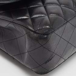 Pre Owned Chanel Black Quilted Leather Small CC Turnlock Full Double Flap Bag