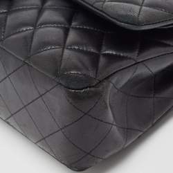 Pre Owned Chanel Black Quilted Leather Small CC Turnlock Full Double Flap Bag